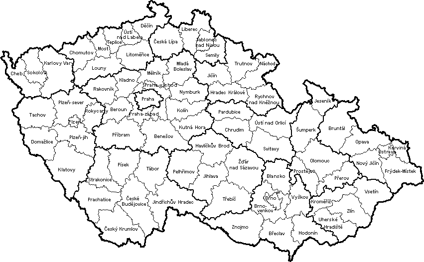 Mapa českých okresů