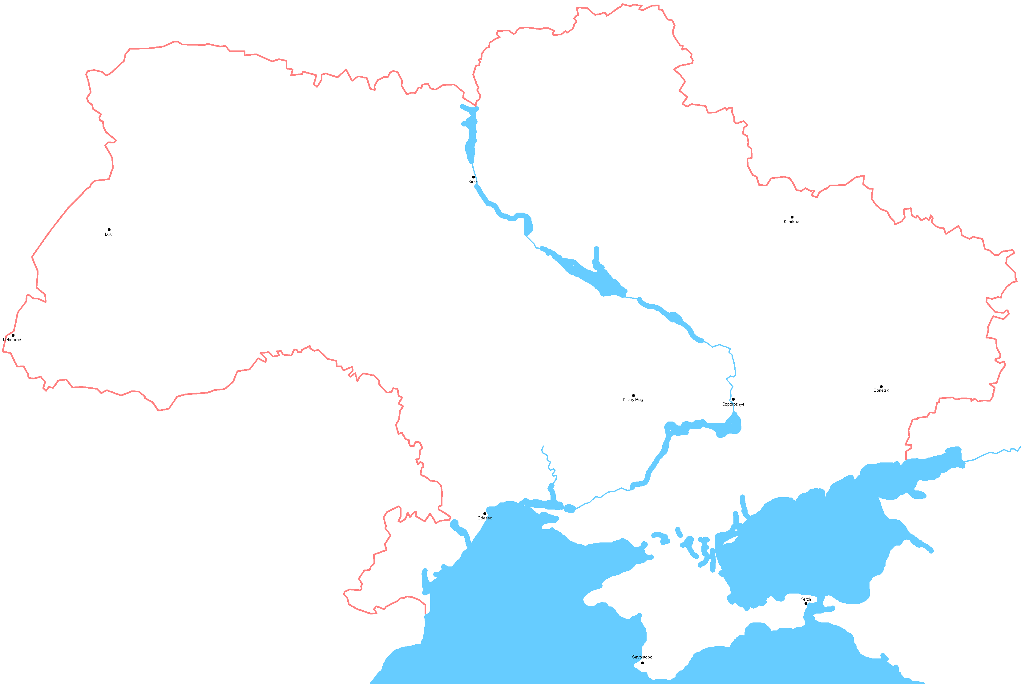 Mapa Ukrajiny se známkovými místy