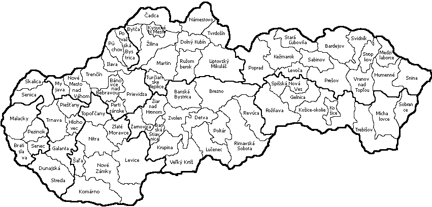 Mapa slovenskch okres